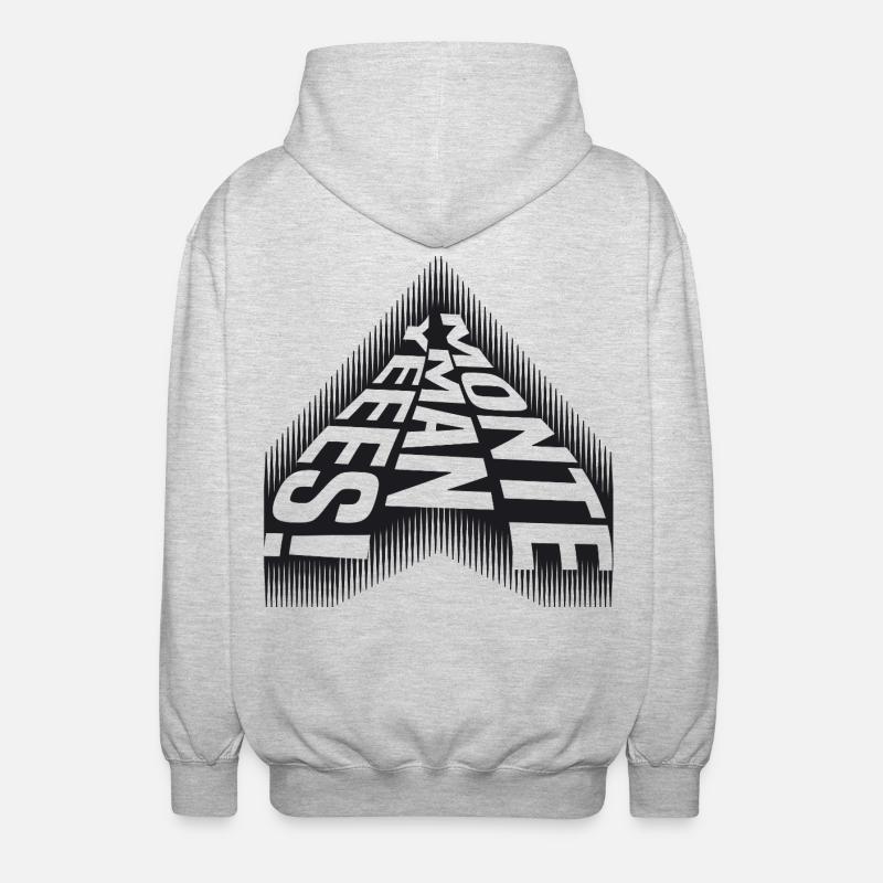 Monte Man Yeees - Cooler Spruch - Unisex Kapuzenjacke - Hellgrau meliert