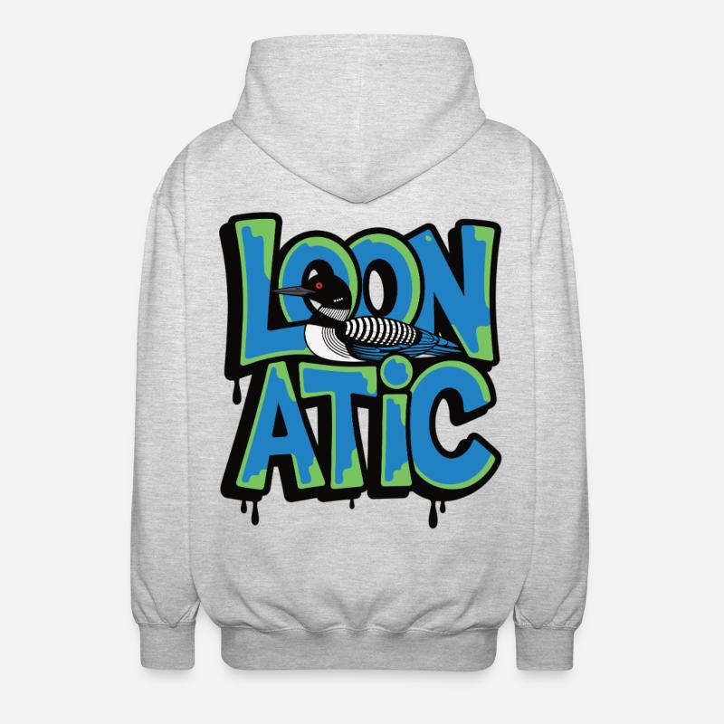 Loonatic Vogel Graffiti Style - Unisex Kapuzenjacke - Hellgrau meliert