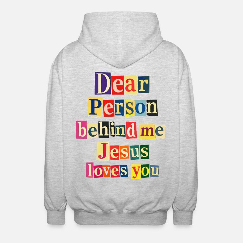 Jesus liebt dich positive Botschaft - Unisex Kapuzenjacke - Hellgrau meliert