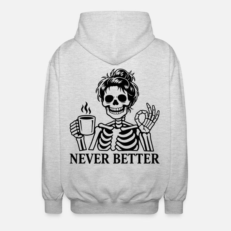 Coffee, coffee drinker, coffee drinker, funny - Unisex Hooded Jacket - light heather grey