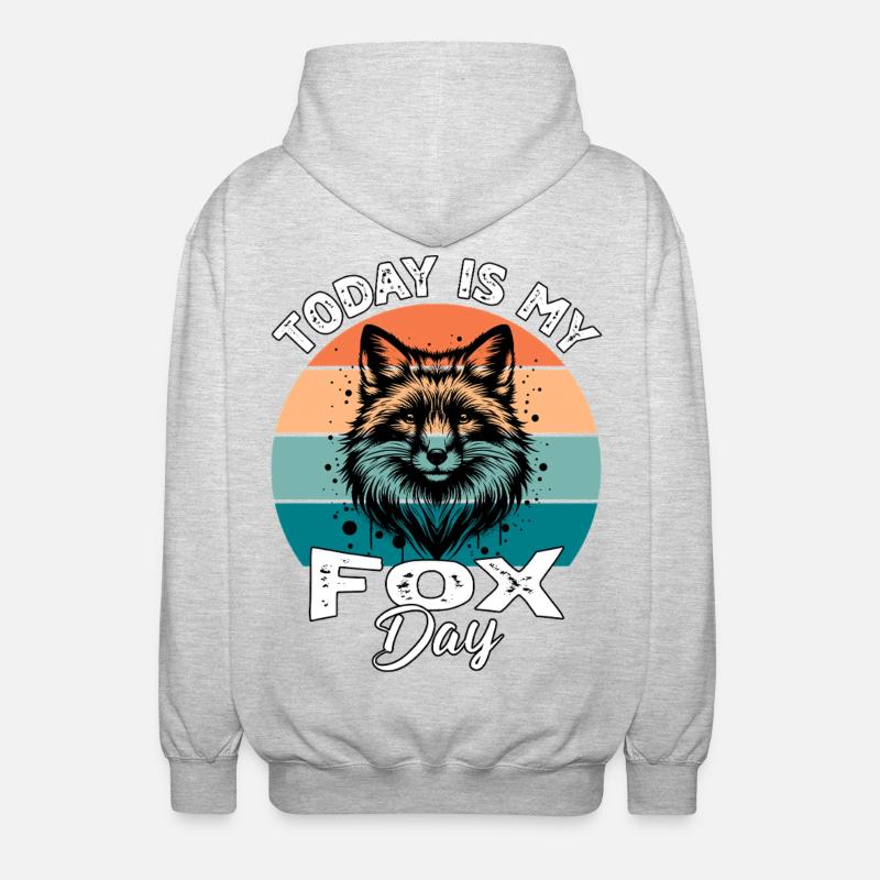 Red Fox Fox Fox - Unisex Hooded Jacket - light heather grey