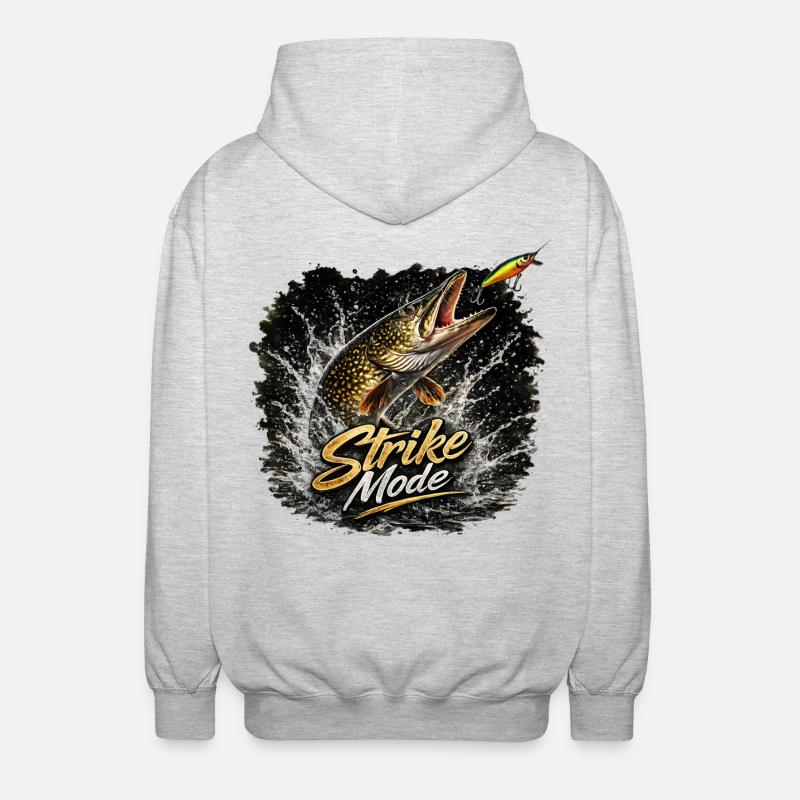 Strike Mode Pike – Predator Angelshirt - Unisex Kapuzenjacke - Hellgrau meliert
