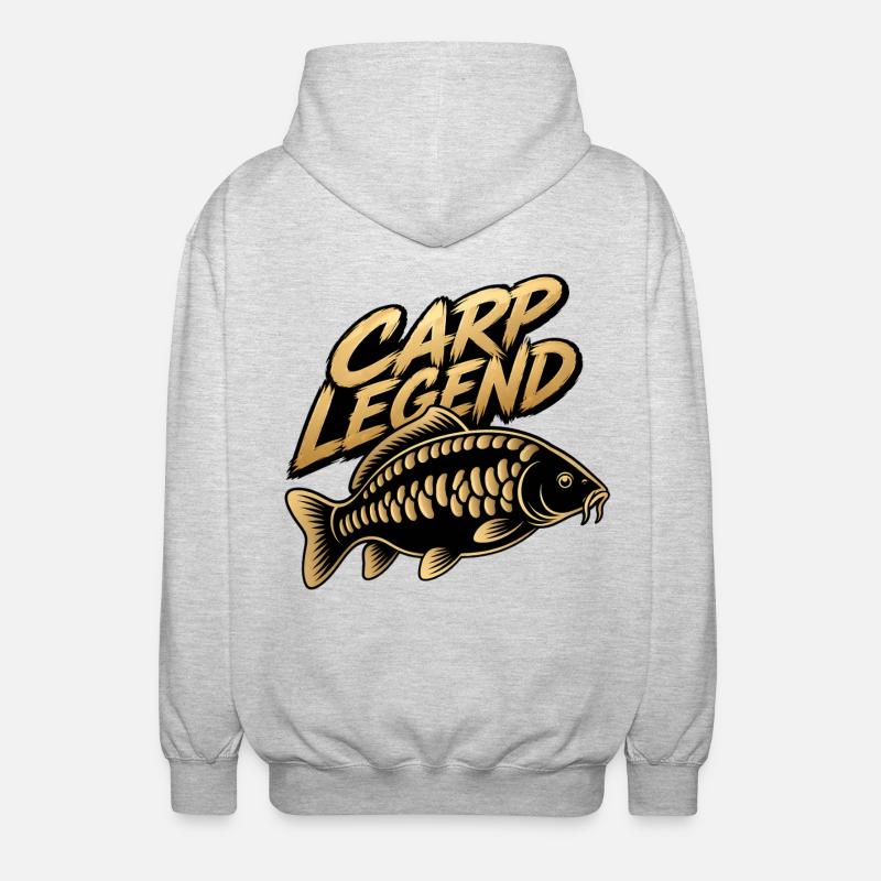 Conception de pêcheur Carp Legend - Veste à capuche unisexe - gris clair chiné