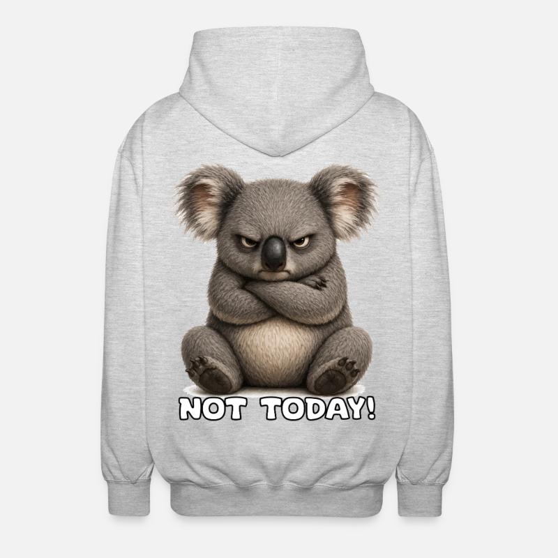 Grumpy Koala – Not Today - Unisex Hooded Jacket - light heather grey