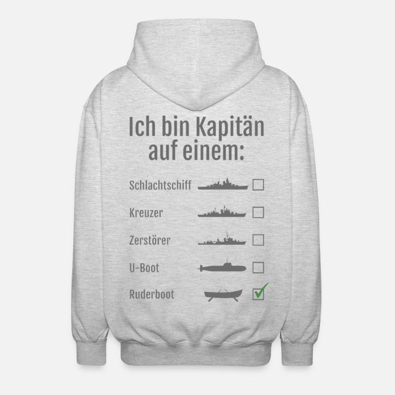 I'm a captain on a ... - Unisex Hooded Jacket - light heather grey