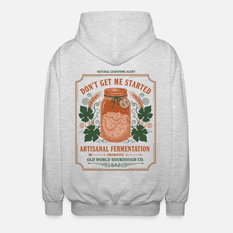 sourdough Bread Baking Baker Sourdough Starter - Unisex Hooded Jacket - light heather grey