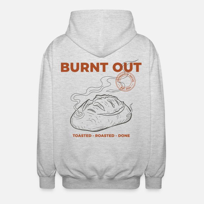 Sauerteigbrot-Backen Burnout Bäcker-Ära - Unisex Kapuzenjacke - Hellgrau meliert