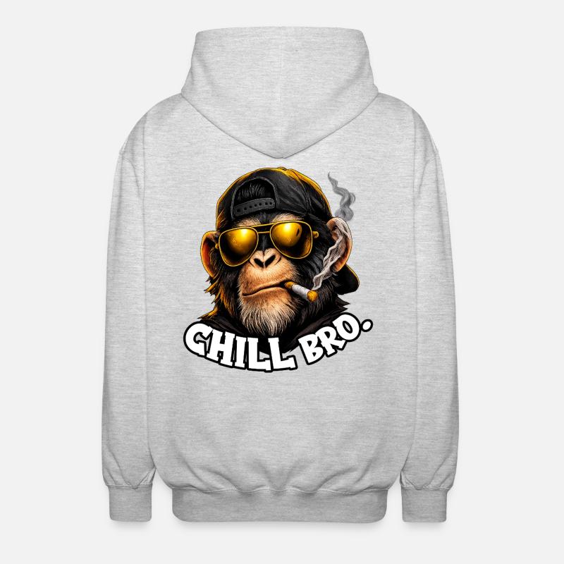 Chimpanzé Cool Bro - Veste à capuche unisexe - gris clair chiné