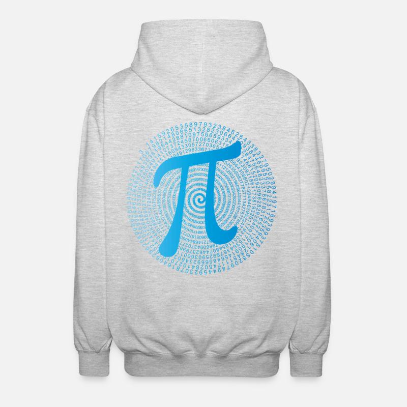 π (pi) in Data Spiral - Unisex Hooded Jacket - light heather grey