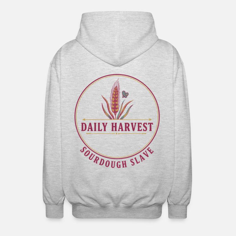 Sauerteigbrot Backen Täglicher Ernte-Sauerteig - Unisex Kapuzenjacke - Hellgrau meliert