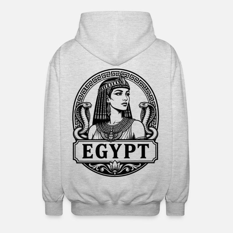 Cleopatra Egypt Königin Nil Pyramiden - Unisex Kapuzenjacke - Hellgrau meliert