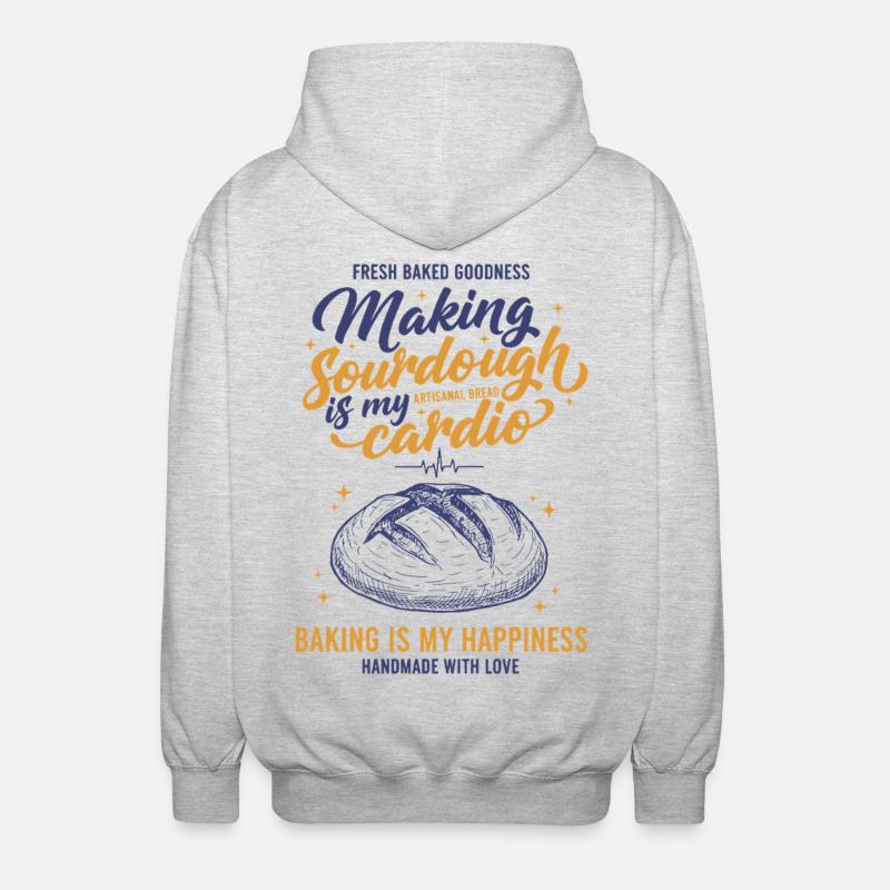 Sourdough Bread Baking Making Sourdough - Unisex Hooded Jacket - light heather grey