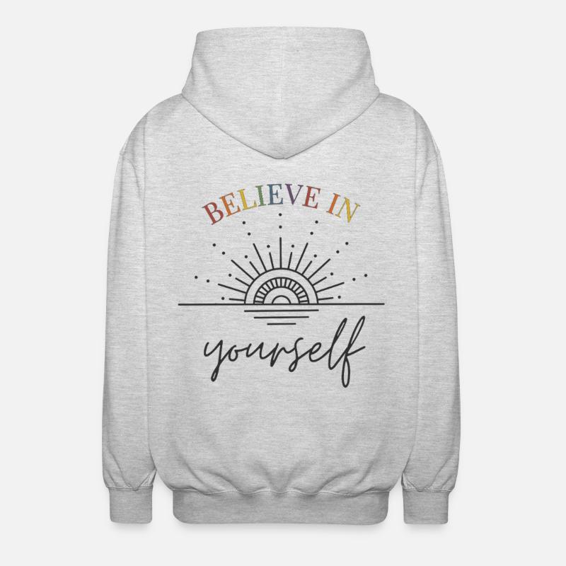 Croyez en vous Lever - Veste à capuche unisexe - gris clair chiné