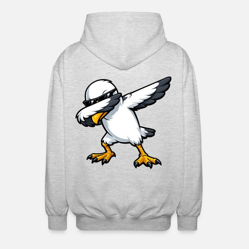 Dabbing Seagull - Unisex Hooded Jacket - light heather grey