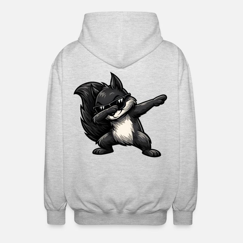 Dabbing Schwarzes Eichhörnchen - Unisex Kapuzenjacke - Hellgrau meliert