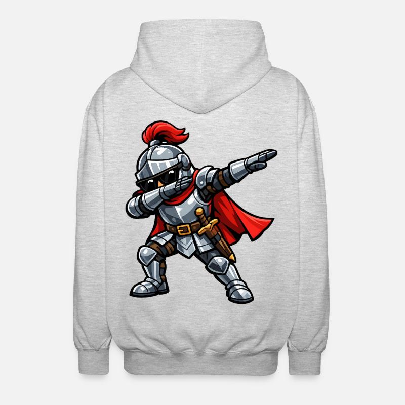 Dabbing Ritter - Unisex Kapuzenjacke - Hellgrau meliert