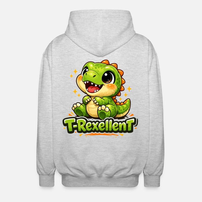 Mignon T-Rex T-Rexcellent Dino Jun - Veste à capuche unisexe - gris clair chiné
