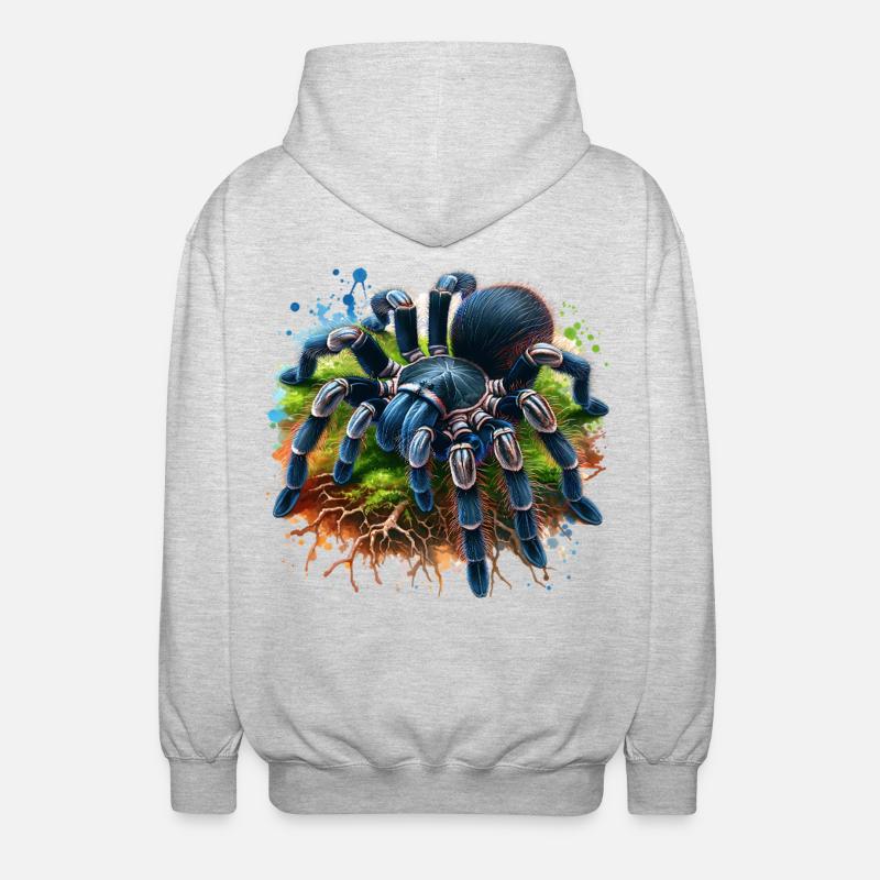 Black Tarantula Gift - Unisex Hooded Jacket - light heather grey