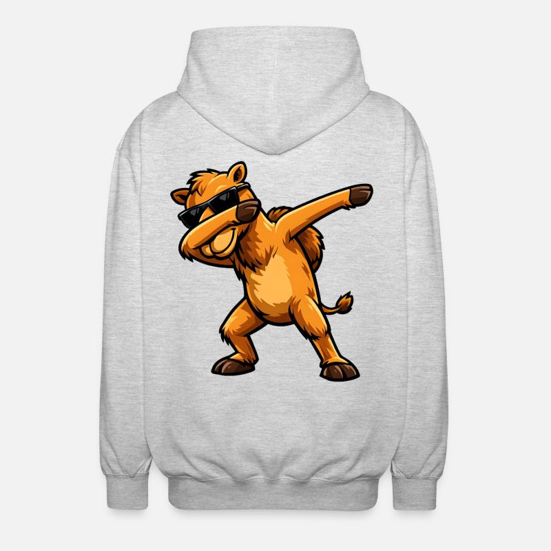 Dabbing Camel - Unisex Hooded Jacket - light heather grey