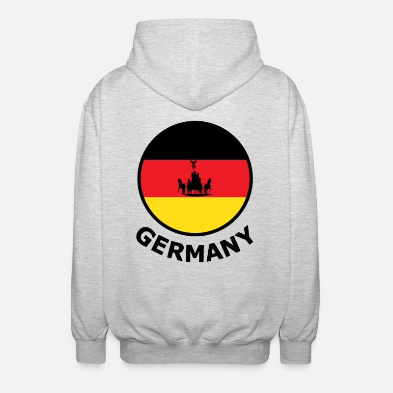Imperial Germany Wagon Flag Semicircle - Unisex Hooded Jacket - light heather grey