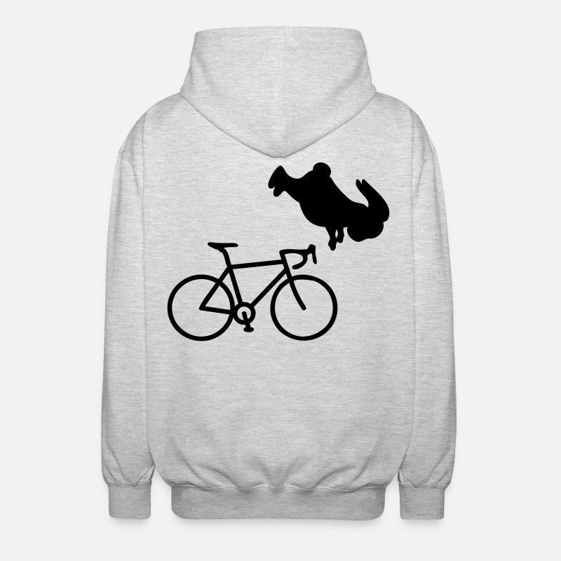 Bicycle Cycling Bunny - Unisex Hooded Jacket - light heather grey