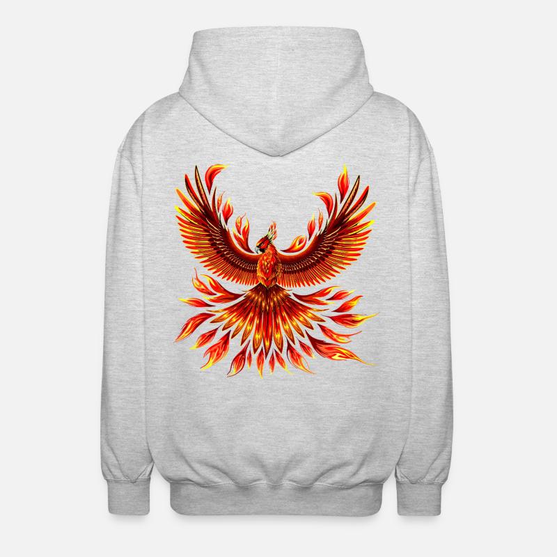 Phoenix Fire Bird - Unisex Hooded Jacket - light heather grey