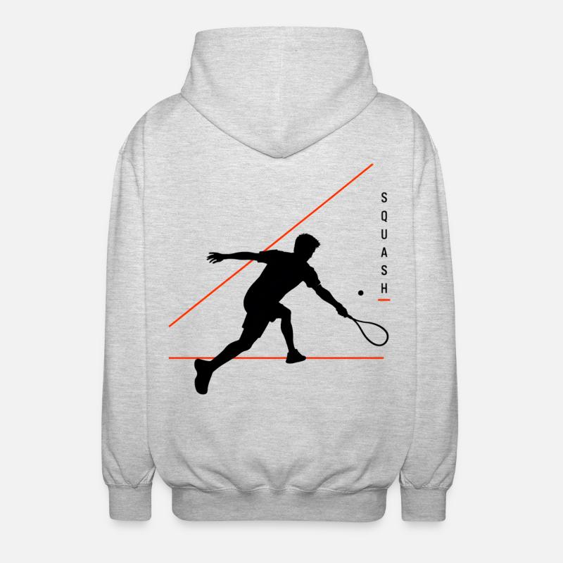 Squash silhouette with neon lines - Unisex Hooded Jacket - light heather grey