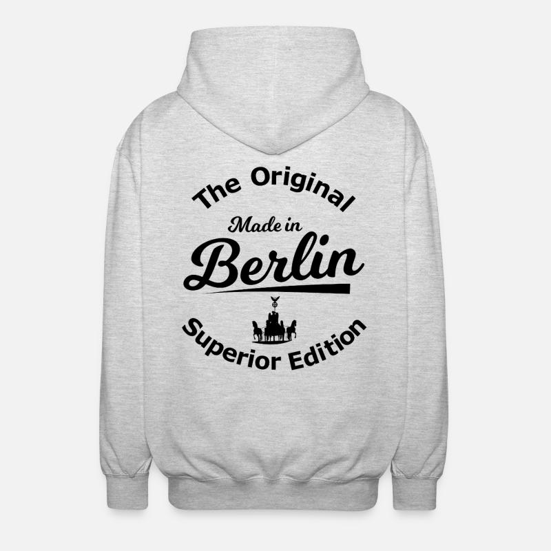 Chez lui à Berlin - Veste à capuche unisexe - gris clair chiné