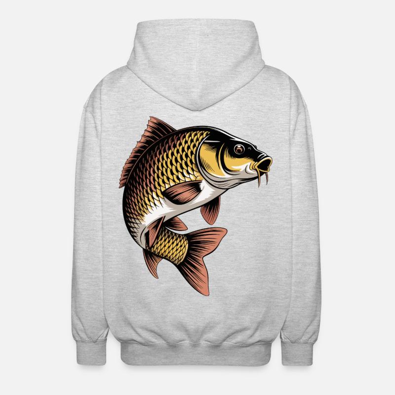 Jumping Carp - Unisex Hooded Jacket - light heather grey