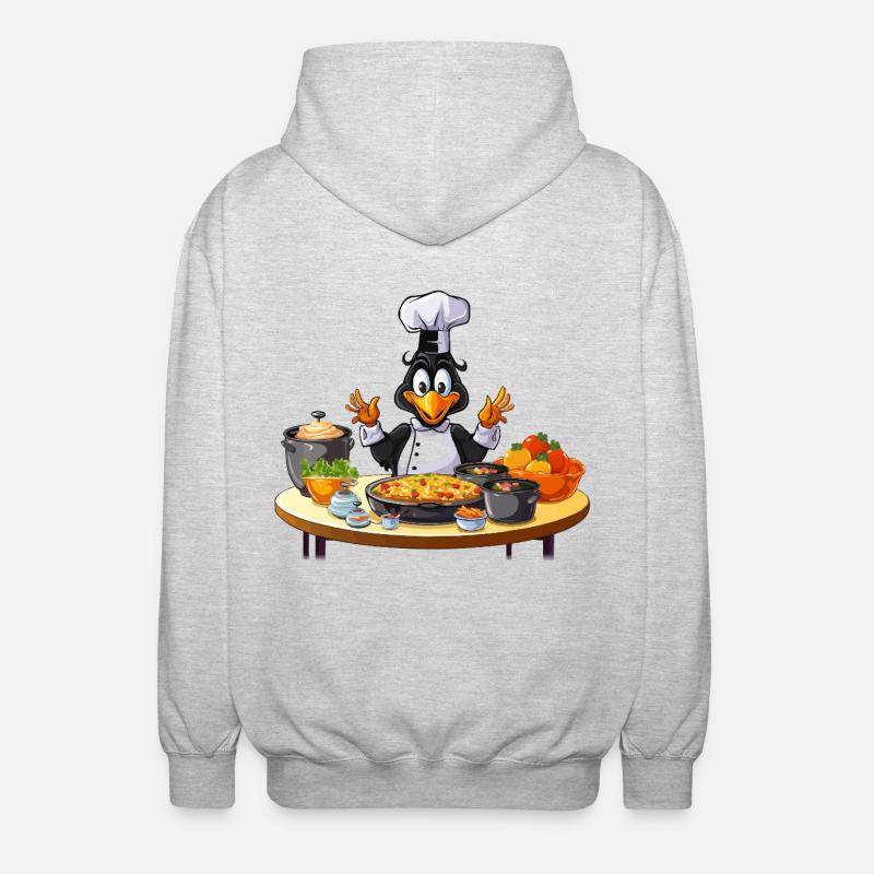 Kitchen Duck Chef Design - Veste à capuche unisexe - gris clair chiné