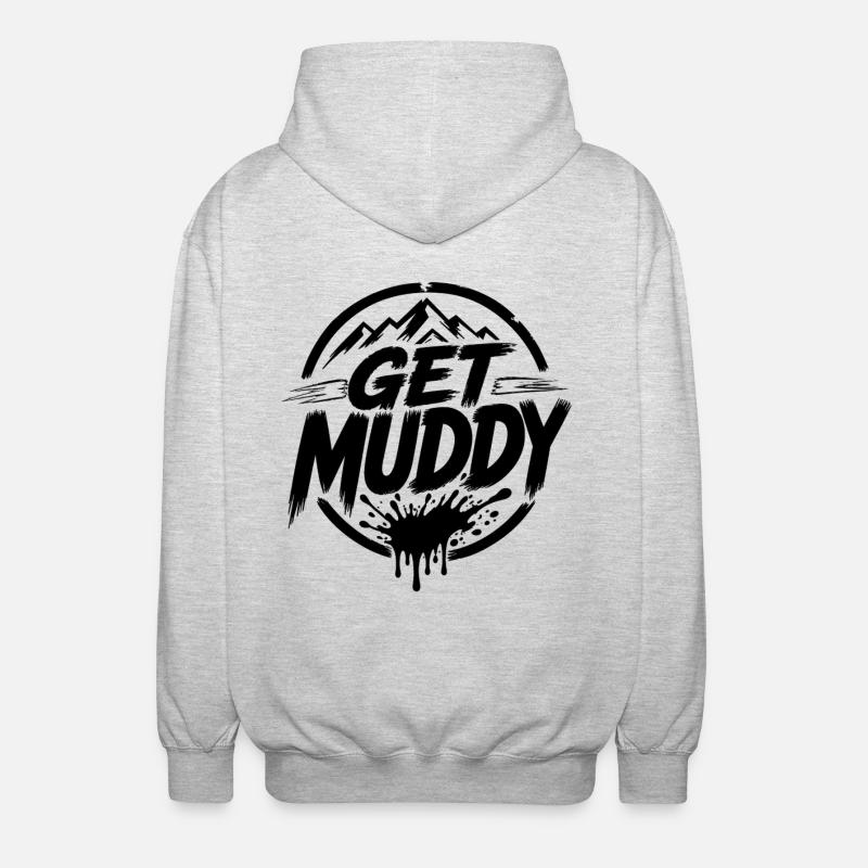 Get Muddy - Logo noir - Veste à capuche unisexe - gris clair chiné