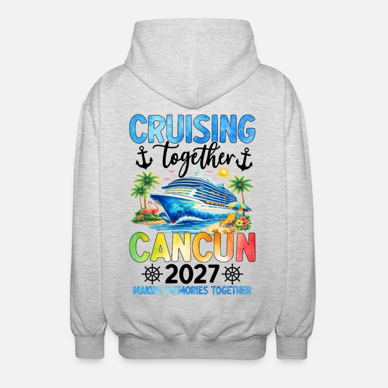 Croisière ensemble Cancún 2027 - Veste à capuche unisexe - gris clair chiné