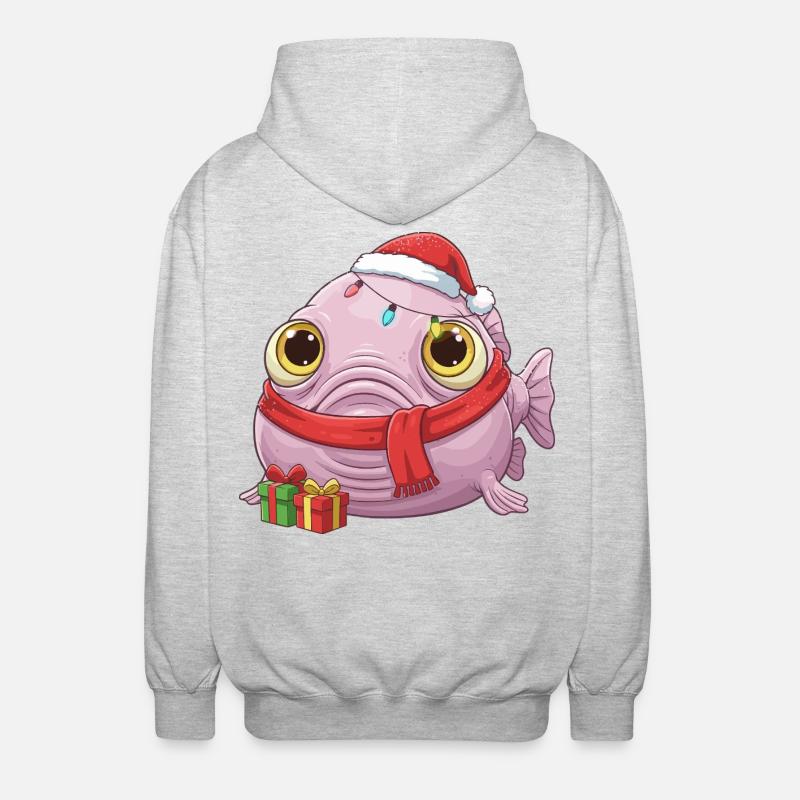 Drôle de Poisson-Blobfish - Noël avec... - Veste à capuche unisexe - gris clair chiné