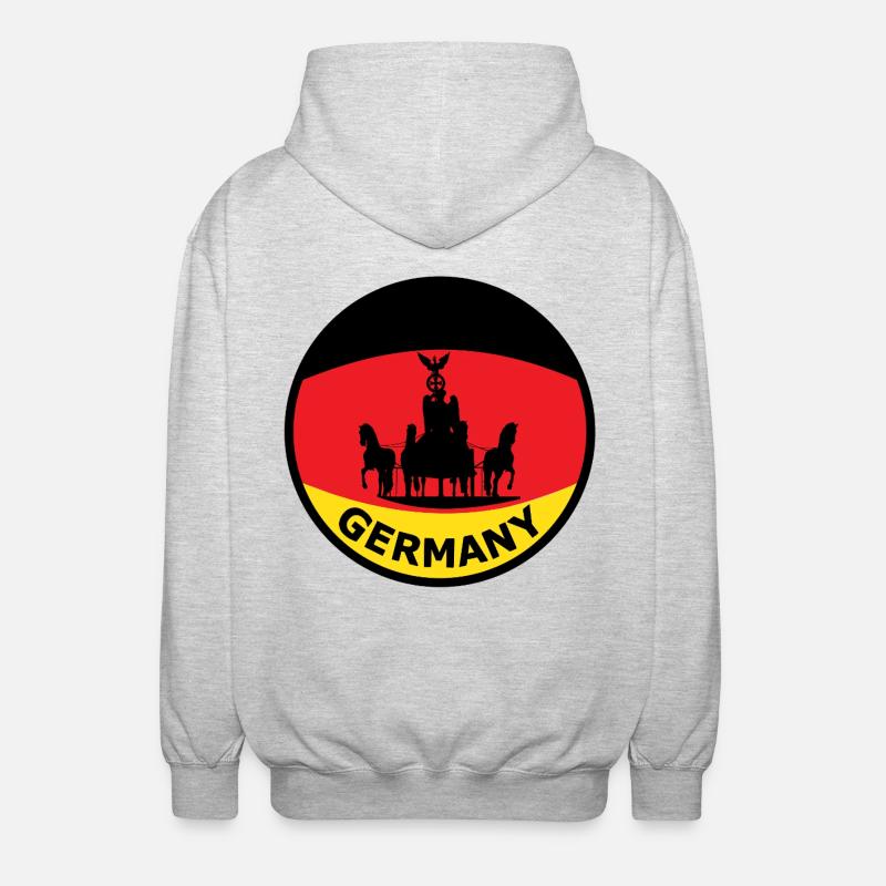 Silhouette du char du drapeau allemand - Veste à capuche unisexe - gris clair chiné