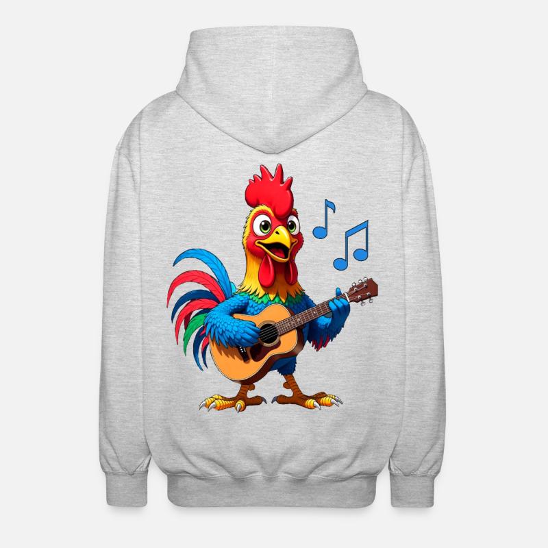 Hahn on the guitar - Unisex Hooded Jacket - light heather grey