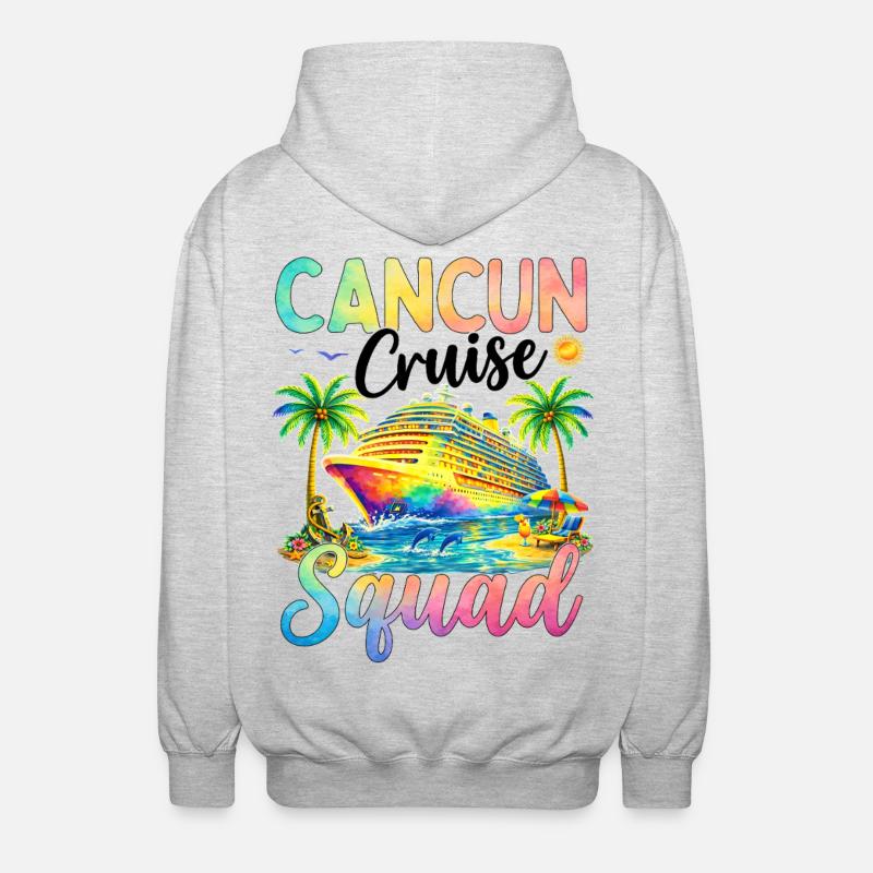 Équipe de croisière de Cancún - Veste à capuche unisexe - gris clair chiné