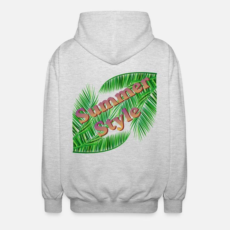Summer style with palm trees - Unisex Hooded Jacket - light heather grey