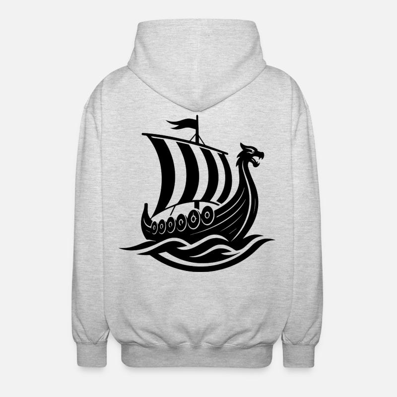 Wikingerboot - Unisex Kapuzenjacke - Hellgrau meliert