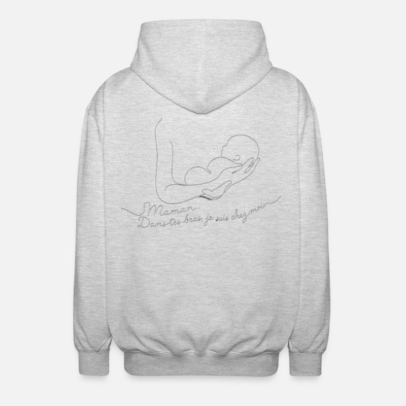 Amour Maternel: Dans tes Bras - Veste à capuche unisexe - gris clair chiné