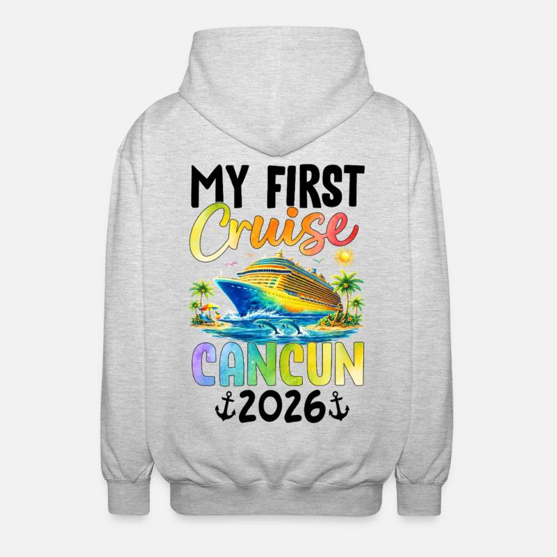 Ma première croisière Cancún 2026 - Veste à capuche unisexe - gris clair chiné
