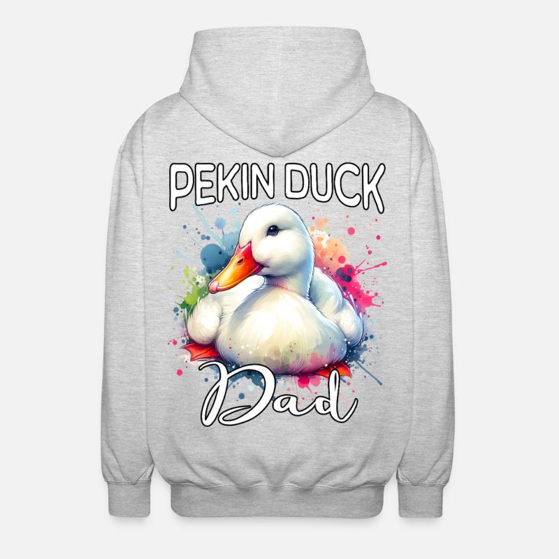 Peking duck dad - Unisex Hooded Jacket - light heather grey
