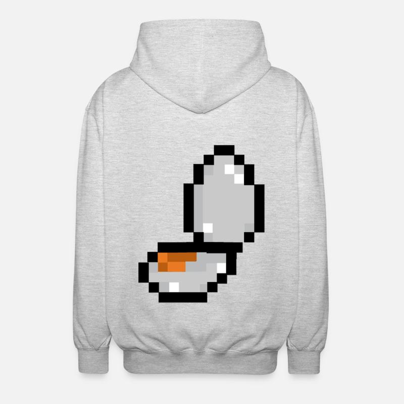pixel egg - Unisex Hooded Jacket - light heather grey