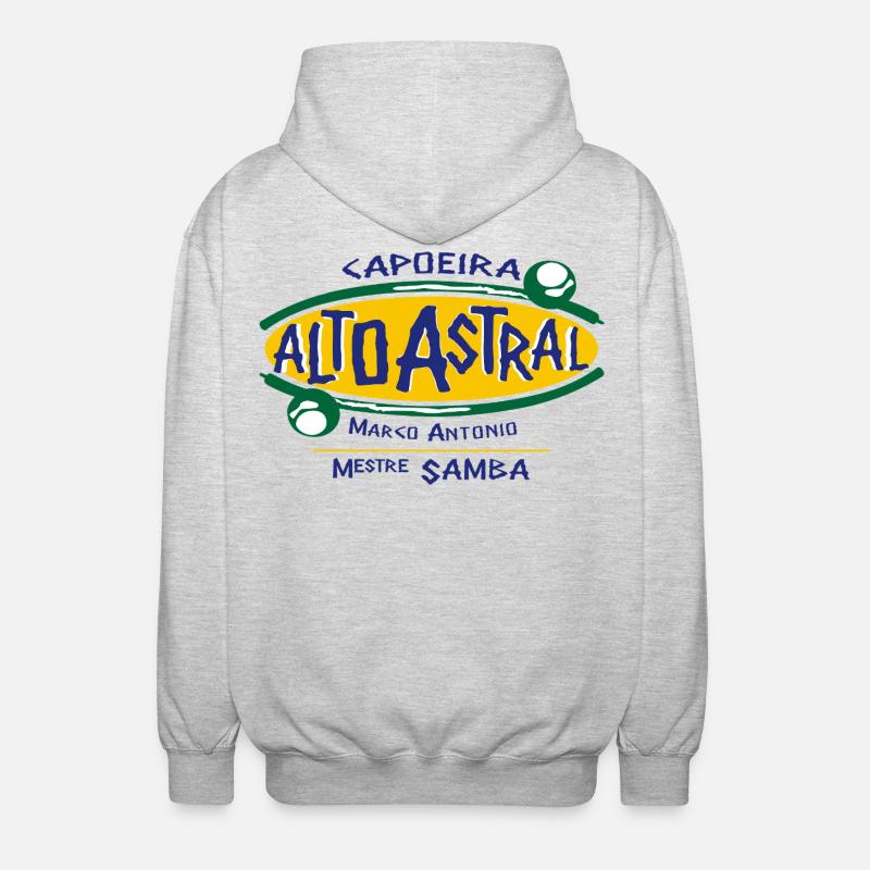logo_mestre_Samba - Unisex Kapuzenjacke - Hellgrau meliert