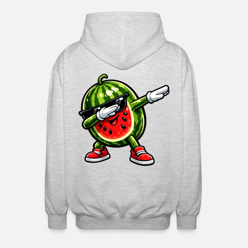 Tamponnement de pastèque - Veste à capuche unisexe - gris clair chiné