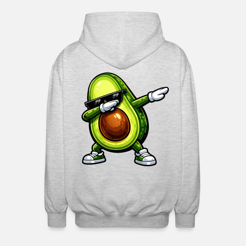 Dabbing Avocado - Unisex Kapuzenjacke - Hellgrau meliert