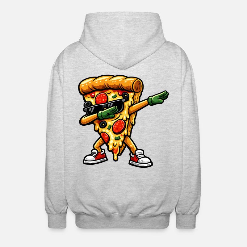 Pizza à tamponner - Veste à capuche unisexe - gris clair chiné