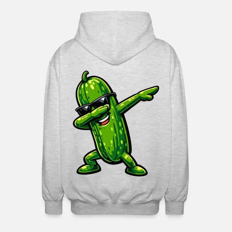 Dabbing Gurke - Unisex Kapuzenjacke - Hellgrau meliert