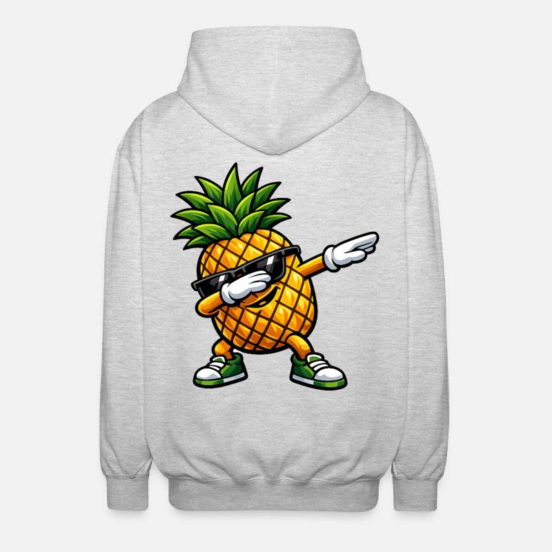 Dabbing Ananas - Unisex Kapuzenjacke - Hellgrau meliert