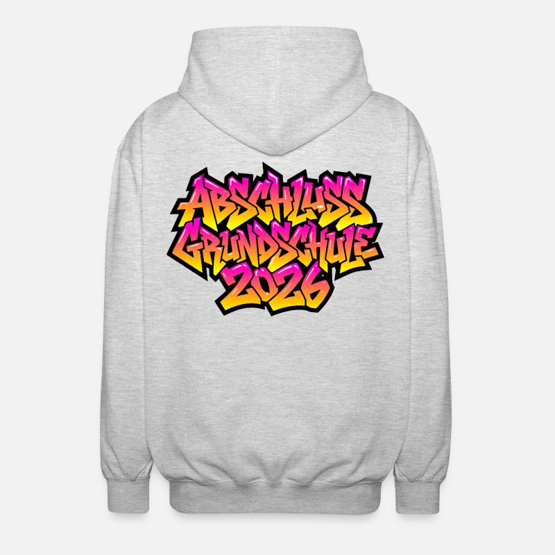 Elementary School Graduation 2026 Graffiti - Unisex Hooded Jacket - light heather grey