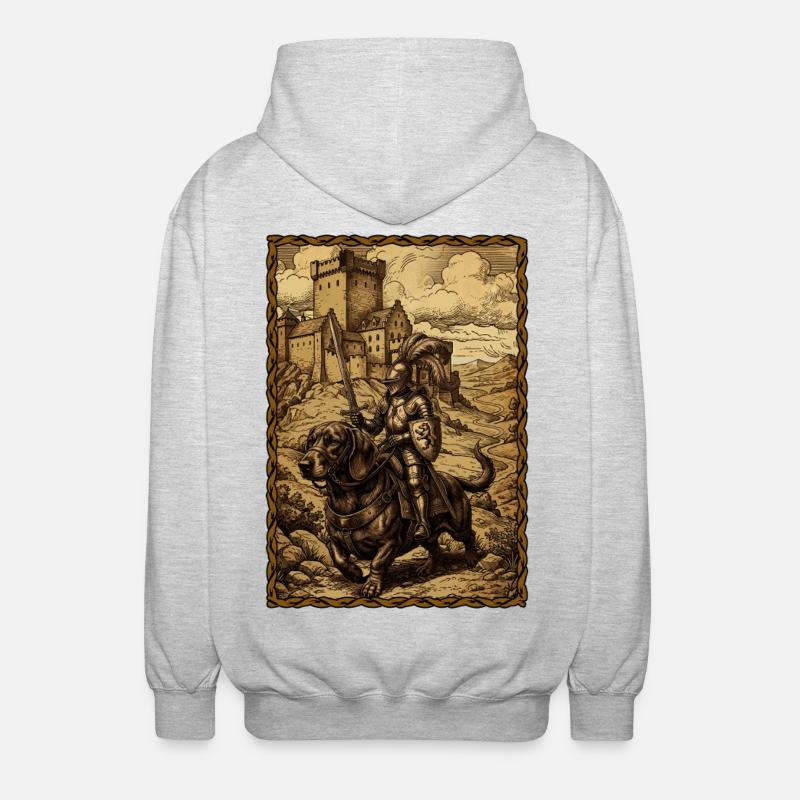 Chevalier médiéval à la foire ren-d’Teckel - Veste à capuche unisexe - gris clair chiné